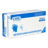CMT Nitril handschoen maat M poedervrij (blauw, 100 stuks)  SME00063