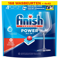 Finish Aanbieding: Finish Power All-in-1 vaatwastabletten met vlekverwijderaar (4 zakken - 168 stuks)  SFI01075