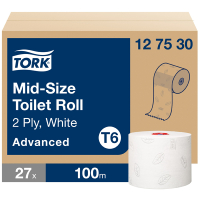 Tork Toiletpapier Midi 127530 2-laags | 27 rollen | Geschikt voor Tork T6 dispenser  STO00006