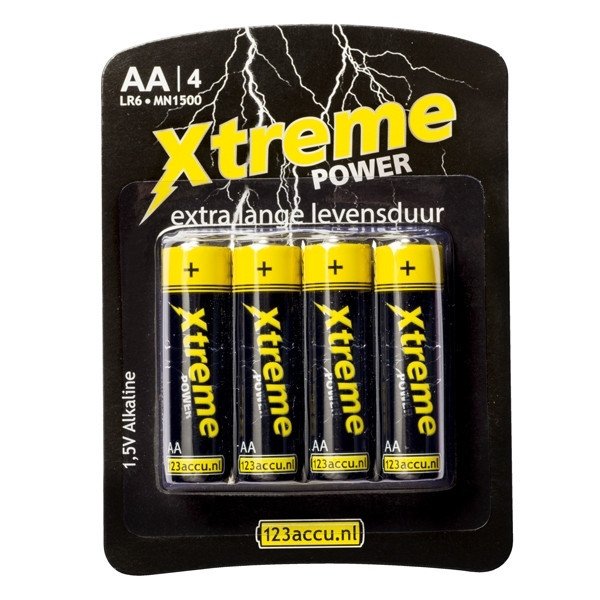 123accu Xtreme Power MN1500 Penlite AA batterij 4 stuks  ADR00006 - 1