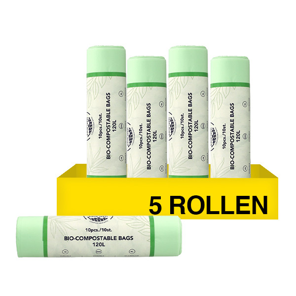 Aanbieding: 5x Bio Composteerbare Afvalzak 120 liter (10 stuks) SDR09120 - 1