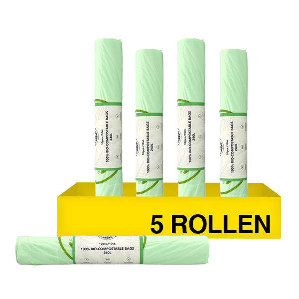 Aanbieding: 5x Bio Composteerbare Afvalzak 240 liter (10 stuks) SDR09122 - 1