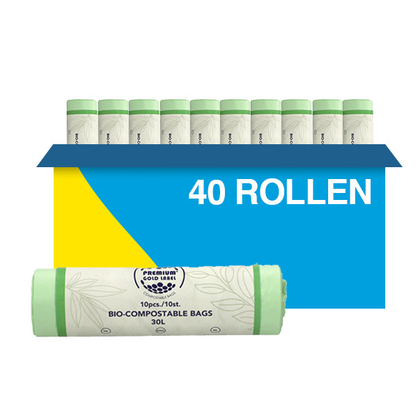 123schoon Aanbieding: Bio-composteerbare zak 30 liter 50x60cm (40 rollen - 10 stuks)  SDR06526 - 1
