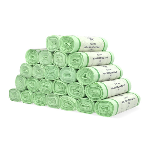 123schoon Aanbieding: Bio-composteerbare zak 60 liter 60x80cm (24 rollen - 10 stuks)  SDR06524 - 1