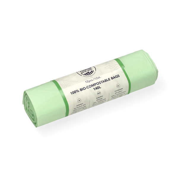 123schoon Bio Composteerbare Afvalzak 140 liter (12 stuks)  SDR06519 - 1