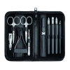 Clauss manicureset 10-delig in zwart lederen etui met ritssluiting