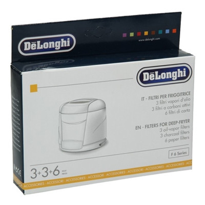 123schoon DeLonghi 5525102200 filter voor friteuse (3x olie, 3x koolstof, 6x papier, origineel)  SDE01001 - 1
