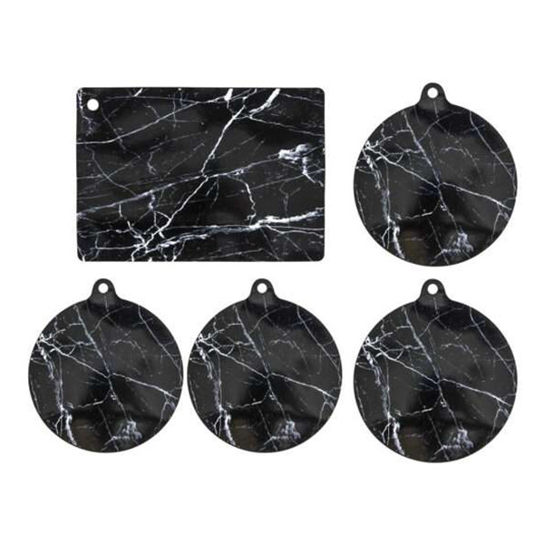 123schoon Inductie Beschermingsset Siliconen 5-delig Marmer SDR07465 - 1