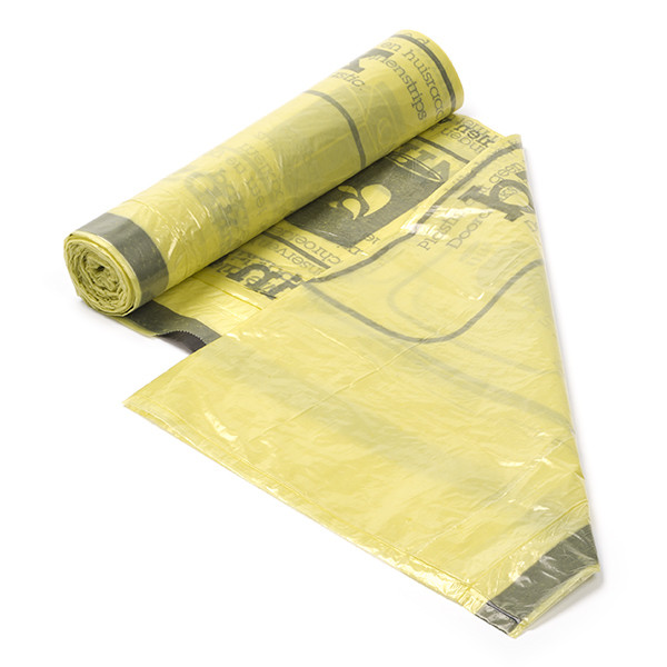 123schoon LDPE trekband 61x80+5cm geel PMD | 50 rollen a 10 zakken  SDR06196 - 1