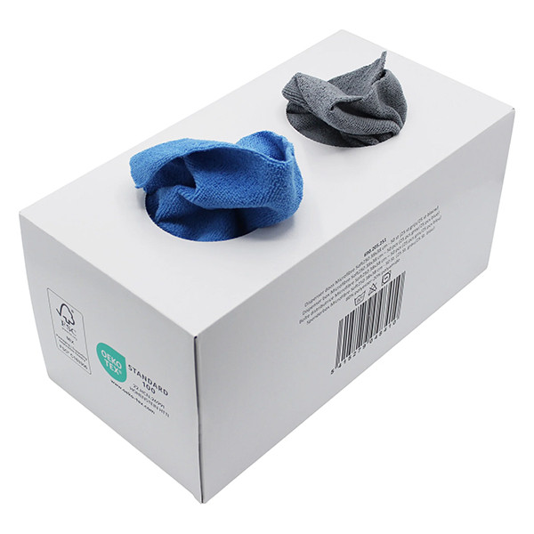 Microvezeldoeken in dispenser doos Blauw/Grijs 38x38 cm (50 stuks) SDR06505 - 1