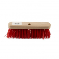 123schoon Straatbezem met rode PVC haren (29 cm)  SDR05164