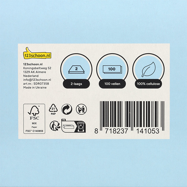 123schoon Tissues 2-laags (100 vellen) SDR07358 - 3