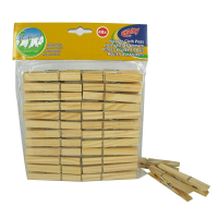 123schoon Wasknijpers hout (48 stuks)  SDR00366