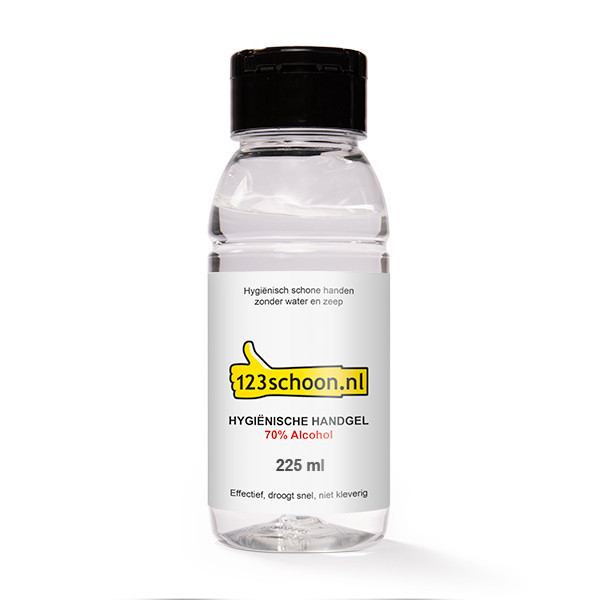 123schoon reinigende handgel 70% alcohol (225 ml)  SDR00353 - 1