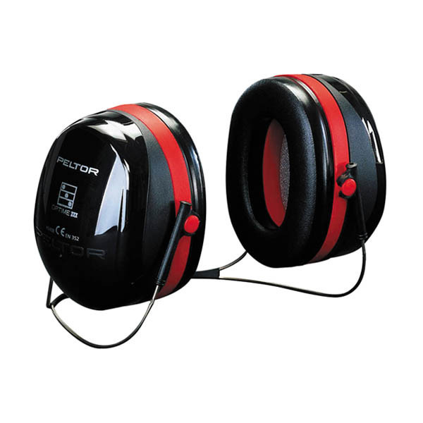 3M Peltor Optime III H540B Gehoorkap Rood/Zwart Met Nekbeugel S3M00062 - 1