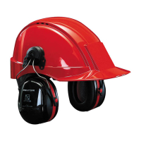 3M Peltor Optime III H540P3E Gehoorkap Rood/Zwart Met Helmbevestiging S3M00063