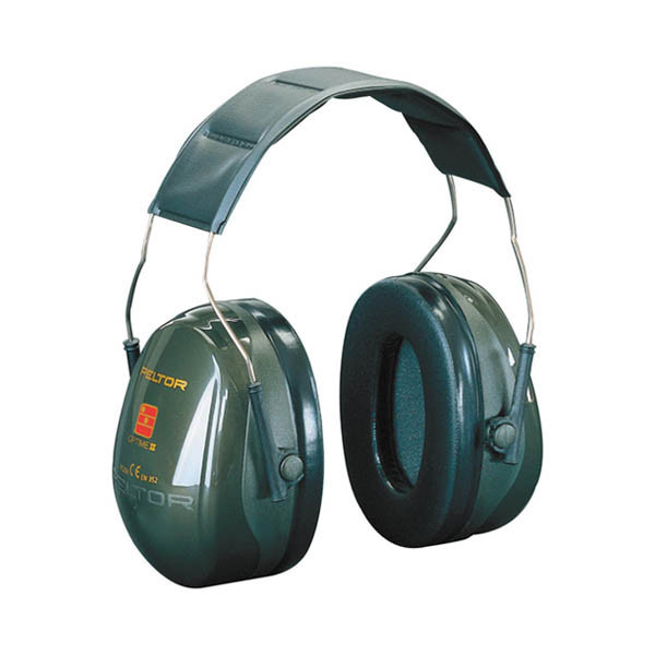 3M Peltor Optime II H520A Gehoorkap Donkergroen Met Hoofdband S3M00077 - 1