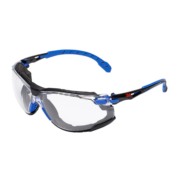 Schuine streep Sortie bank 3M Solus Veiligheidsbril met heldere glazen (blauw/zwart) 3M 123schoon.nl