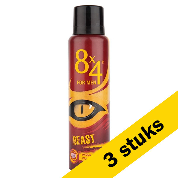 spleet afschaffen nadering Aanbieding: 3x 8x4 deodorant spray Beast for men (150 ml) 8x4 123schoon.nl