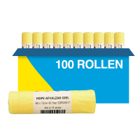 Aanbieding: 100x Vuilniszakken 60 liter | 15 stuks | Geel | 123schoon  SDR00518
