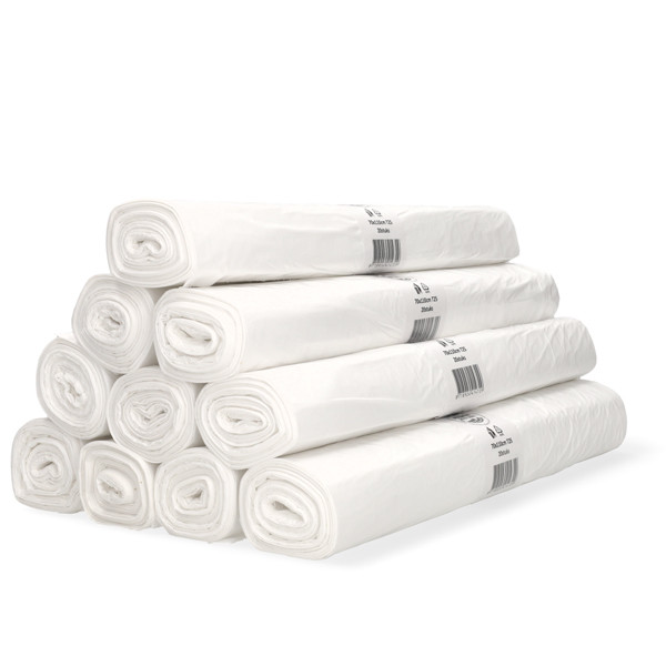 Aanbieding: 10x Vuilniszakken 120 liter |  20 stuks | HDPE | Wit | 123schoon SDR07267 - 1
