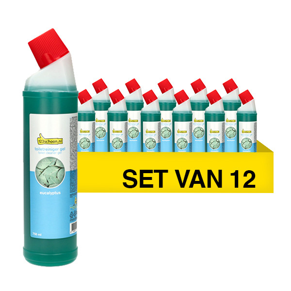 Aanbieding: 123schoon Huismerk Toiletreiniger Eucalyptus (12 stuks - 750ml)  SDR06242 - 1