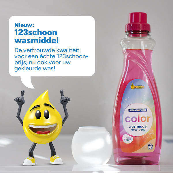 Aanbieding: 123schoon Vloeibaar Wasmiddel Color 1 liter (6 flessen - 198 wasbeurten) SDR07351 - 5