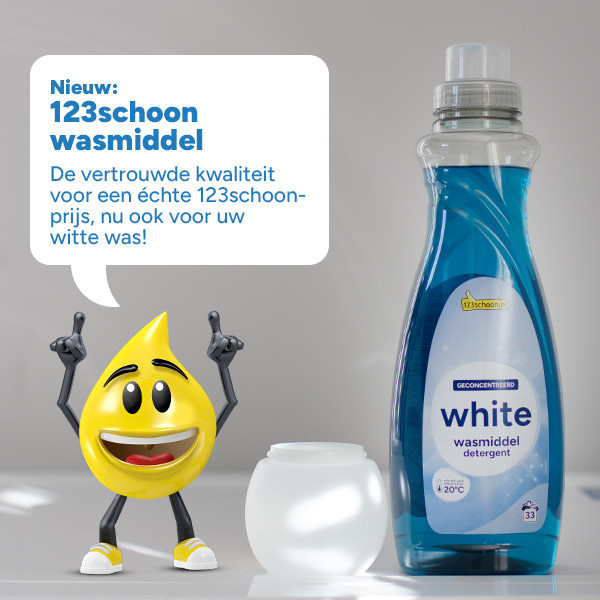 Aanbieding: 123schoon Vloeibaar Wasmiddel Wit 1 liter (6 flessen - 198 wasbeurten) SDR07353 - 4