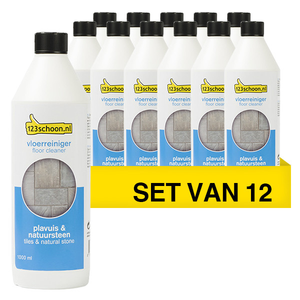 Aanbieding: 12x Vloerreiniger Plavuis & Natuursteen 1 liter (123schoon huismerk)  SDR06009 - 1