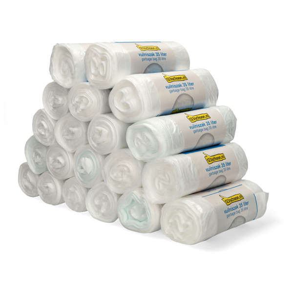 Aanbieding: 20x Vuilniszakken 35 liter | 50 stuks | 123schoon huismerk SDR00422 - 1