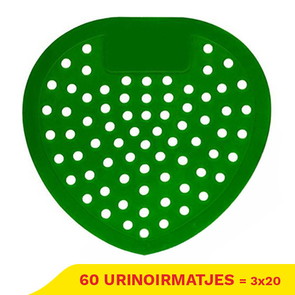 Aanbieding: 3x Urinoirmatjes | Groen | Citroen geur | 20 stuks (123schoon huismerk) SDR09253 - 1