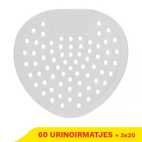 Aanbieding: 3x Urinoirmatjes | Wit | Citroen geur | 20 stuks (123schoon huismerk) SDR09251