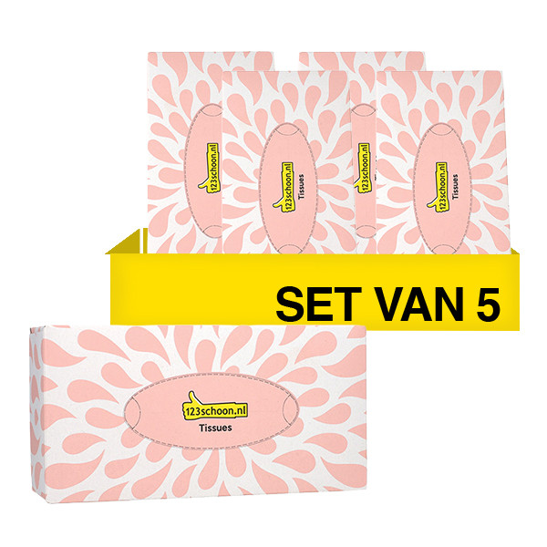 Aanbieding: 5x 123schoon Tissues 3-laags (80 vellen) SDR09097 - 1