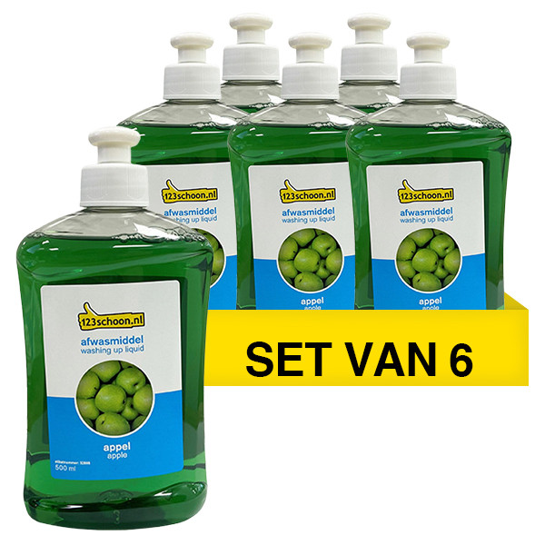 Aanbieding: 6x Afwasmiddel green sensation 500 ml (123schoon huismerk)  SDR06068 - 1