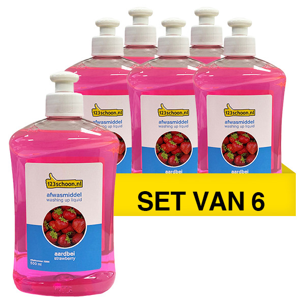 Aanbieding: 6x Afwasmiddel pink sensation 500 ml (123schoon huismerk)  SDR06072 - 1