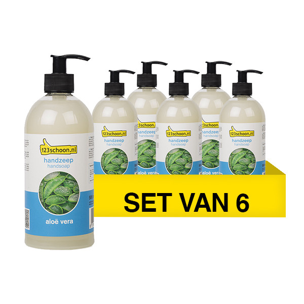 Aanbieding: 6x Handzeep aloë vera 500 ml (123schoon huismerk)  SDR06202 - 1