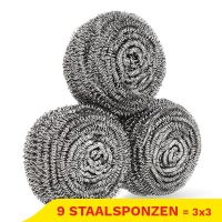 Aanbieding: Inox staalspons 40 gr | 9 stuks (123schoon huismerk) SDR06256
