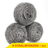 Aanbieding: Inox staalspons 60 gr | 9 stuks | Extra sterk (123schoon huismerk) SDR06258 - 1
