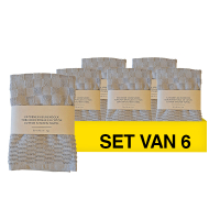 Aanbieding: Keukendoek Katoen | 50x50cm | Beige | 6 verpakkingen à 2 stuks (123schoon huismerk) SDR09157