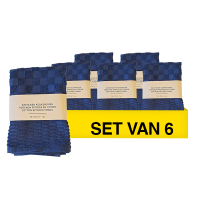 Aanbieding: Keukendoek Katoen | 50x50cm | Blauw | 6 verpakkingen à 2 stuks (123schoon huismerk) SDR09155
