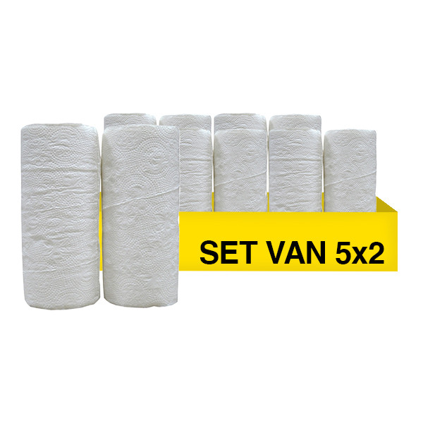 Aanbieding: Keukenrol 2-laags | 2 x 50 vel | 123schoon huismerk (10 rollen) SDR07349 - 1
