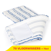 Aanbieding: Microvezel Vloerdoek Blauw-Wit voor Vloerwisser 70 stuks (123schoon huismerk) SDR07368