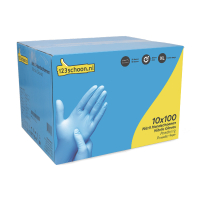 Nitril Handschoen Blauw Poedervrij XL | 10 x 100 stuks | 123schoon huismerk