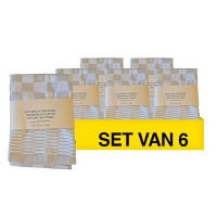 Aanbieding: Theedoek Katoen | 52x72cm | Beige | 6 verpakkingen à 2 stuks (123schoon huismerk) SDR09153