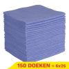 Aanbieding: Viscose Doekjes | Blauw | 38 x 38 cm | 6 verpakkingen à 25 stuks (123schoon huismerk) SDR09169 - 1