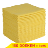 Aanbieding: Viscose Doekjes | Geel | 38 x 38 cm | 6 verpakkingen - 150 stuks (123schoon huismerk) SDR09163 - 1
