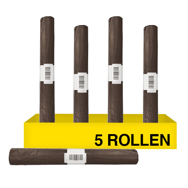 Aanbieding: Vuilniszakken 120 liter | HDPE | Bruin | 123schoon (5 rollen à 20 zakken) SDR07566 - 1