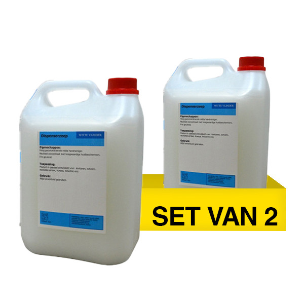 Aanbieding: Zeep navulling voor dispenser 5 liter (2 stuks, 123schoon huismerk) SDR09199 - 1