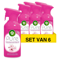 Air-Wick Aanbieding: 6x Air Wick Aerosol Pure Aziatische kersenbloesem luchtverfrisser (250 ml)  SAI01002