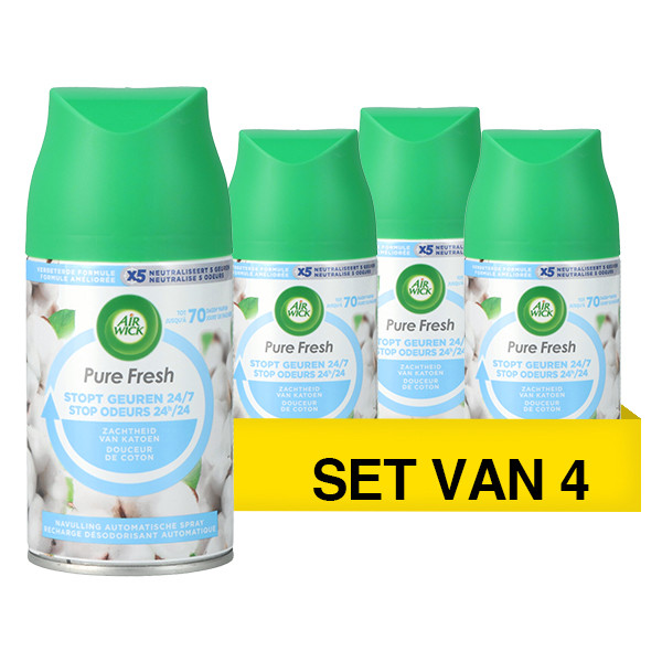 Aanbieding: Air Wick Freshmatic Zachtheid van Katoen Navullling Luchtverfrisser (4 stuks à 250 ml) SAI01052 - 1